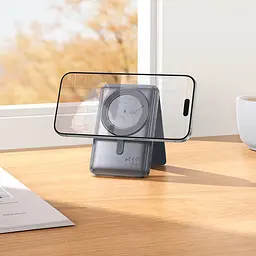 Power bank Hoco Q46 5000mAh PD 20W 3в1 магнітний з функцією бездротової зарядки сріблястий сірий - мініатюра 7