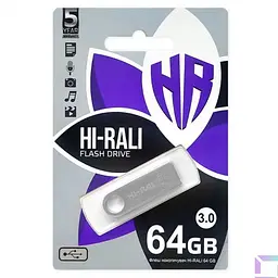 Флеш-накопичувач Hi-Rali Shuttle USB 3.0 Срібна серія - 64GB Срібний Epik teh0029236