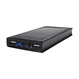 Повербанк з сонячною панеллю 20000mAh Power Bank Kraft KPB-1020SLIM Black LED-ліхтар (43-00063)