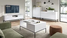 Комод Perfect Home Нова / Nova 3-дверний з 3 шухлядами і чорними ніжками KSZ154 Білий (PFH-091240) - мініатюра 6