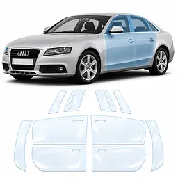 Антигравійна захисна бронеплівка за лекалами для Audi A4 B8 2008-2015 - зони дверей і стійки вікон