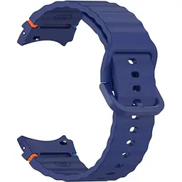 Силіконовий ремінець BeCover Ribbed Tape для Samsung Galaxy Watch (20 mm) 3 41 mm/4 40mm-44mm/5 40-44mm/6 40-44mm/7 40-44mm Deep Blue (712040) - мініатюра 3