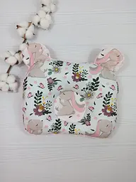 Дитяча ортопедична подушка 24×32 для новонароджених a.l.babybox Зайчики на галявині Рожевий