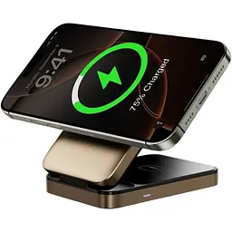 Бездротовий зарядний пристрій WiWU Wi-W038 Triple 3in1 Wireless Charger Gold [154859] - мініатюра 2