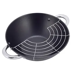 Казан чавунний WOK з антипригарним покриттям та аксесуарами для індукції та газу 3.6 літра KM-4806MR, Kamille 87483 - мініатюра 8