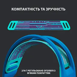 Навушники Logitech G733 Lightspeed Wireless RGB Gaming Headset Blue 981-000943 - мініатюра 2