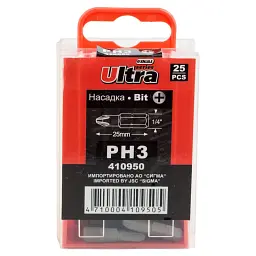 Набір біт Ultra PН3x25мм 1/4" 25шт S2 (4010302) - мініатюра 2