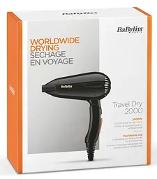 Фен дорожній Travel Dry, 2000Вт, 2 режими, складне руків'я, чорний BaByliss teh0017498 - мініатюра 8