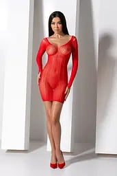 Напівпрозора мінісукня Passion BS101 One Size, red, рукави-мітенки - мініатюра 8