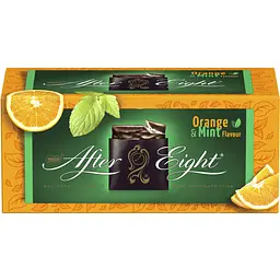 Шоколад чорний After Eight в коробці з м'ятною начинкою зі смаком апельсина 200 г