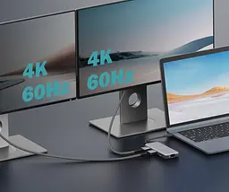 Digitus Док-станція DIGITUS USB-C > 2xHDMI/2xUSB-A/USB-C/SD/MicroSD/RJ54 - мініатюра 6