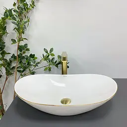 Умивальник VBI Turin white gold Edge накладний VBI-011508, Золотий
