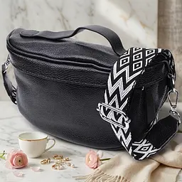 Жіноча сумка через плече в класичному кольорі з натуральної шкіри Vintage 22655 чорний