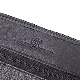 Містка шкіряна ключниця на блискавці ST Leather 22556 чорна - мініатюра 7