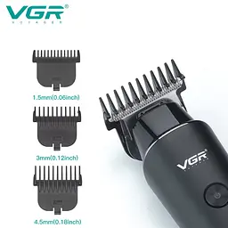 Машинка для стрижки волосся VGR V-937 LED-дисплей акумуляторна IPX5 2000mAh 5W Black - мініатюра 3
