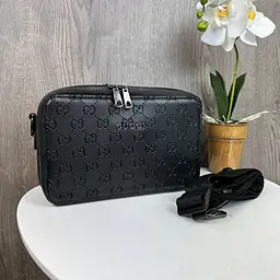 Стильна жіноча маленька сумка крос-боді через плече чорна (1485) - мініатюра 7