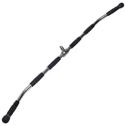 Ручка для верхньої тяги York Fitness 122см вигнута з гумовими рукоятками, хром - мініатюра 2