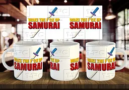 Чашка "WAKE THE F*CK SAMURAI" 330 мл Рожева
