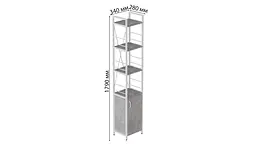 Етажерка 4/34 Ferrum-decor Серії Коннект з тумбою 179x34x28 Білий ДСП Бетон (FRD-104476) - мініатюра 3