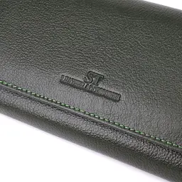 Стильний гаманець у два складення з натуральної шкіри ST Leather 23066 зелений - мініатюра 5