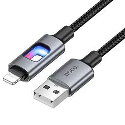Дата кабель Hoco U144 New USB to Lightning 2.4A (1.2m) Black - мініатюра 3