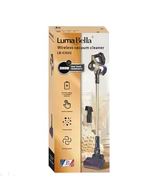 Вертикальний акумуляторний пилосос Luma Bella LB-63010 із циклонною системою контейнером 3000 Вт Чорний із золотистим - мініатюра 4
