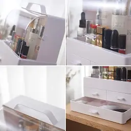 Органайзер для косметики та прикрас із висувними ящиками Cosmetic Box Білий GW-880 - мініатюра 2