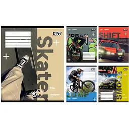 Зошит шкільний Yes Street energy А5 36 аркушів клітинка 15 шт. (769083)