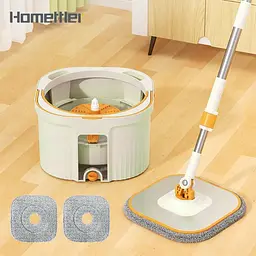 Набір швабра та відро з віджимом Homettler CW064 Кремовий - мініатюра 2