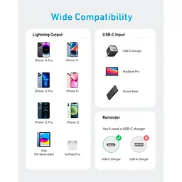 Дата кабель USB-C to Lightning 1.8m nylon 322 black Anker (A81B6G11) - мініатюра 5