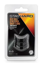 Кільце ерекційне Stay Hard Beef Ball Stretcher Snug Xlong Чорне, 3.8 х 2.5 см - мініатюра 3