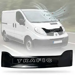 Дефлектор капоту мухобійка Renault Trafic 2001-2014 (Коротка 170 мм) Широка Voron Glass (MR10301E) - мініатюра 7