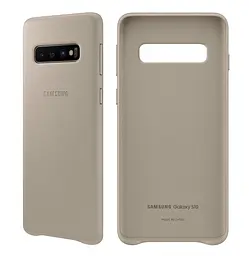 Чохол шкіряний оригінальний Official Leather Cover EF-VG975LJEGRU для Samsung Galaxy S10 Plus (6.4") Gray - мініатюра 2