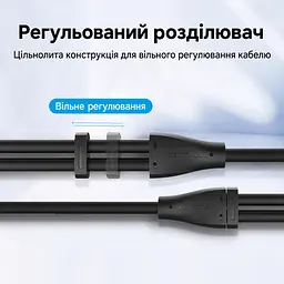 Аудиоразветвитель для гарнитуры Vention 1 м Сплиттер 2 штекера 3,5 мм к отдельным портам ПК для наушников и микрофона и 4-контактное гнездо 3,5 мм для комбинированного штекера Совместимость с OMTP без поддержки CTIA Регулируемое Y-разветвление для подстройки под расположение портов чёрный с золотистыми штекерами (BBTBF) - миниатюра 4