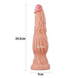 Фалоімітатор з присоскою Lovetoy Dual-Layered Silicone Nature Cock 24.5 см тілесний - мініатюра 2