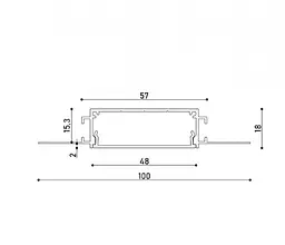 LED профіль врізний під шпаклівку з розсіювачем PC, 3м KLOODI KLP5020TR 3 - мініатюра 2