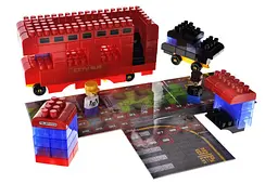 Конструктор блоковий QB300-203 "Block&Steps: Міські Маршрути" + ходилка та меморі гра 3в1, 129дет. qbee - мініатюра 6