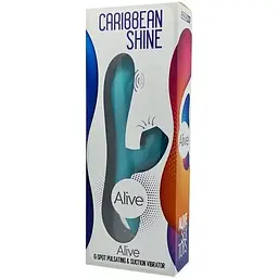 Вібратор-кролик Alive Caribbean Shine Blue 3 в 1: вібрація вакуум та пульсація точки G - мініатюра 3