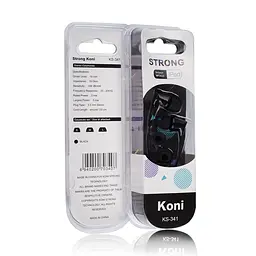 Провідні навушники Koni strong with mic KS-341, 3.5mm, 1.2m, black - мініатюра 2