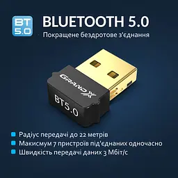 Bluetooth-адаптер версії 5.0 Grand-X bt50G aptX чип RTL8761B Low Energy - мініатюра 4