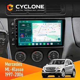 Штатна магнітола Mercedes-Benz ML-Class (W163) 1997-2006 Cyclone C9-013 4x64 DSP 4G Cyclone (НФ-00007337)