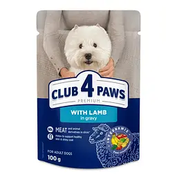 Вологий корм для собак малих порід Club 4 Paws з ягнятком у соусі 100 г B5510401