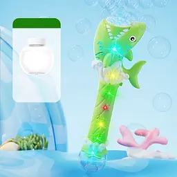 Пістолет з мильними бульбашками H038 Shark + bottle 50ml Green - мініатюра 2