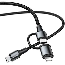 Кабель Baseus Twins Cable Type-C to Type-C\Lightning 60W 3A 1m CATLYW-H01 Black - мініатюра 3