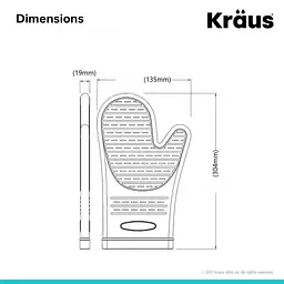 Рукавиця Kraus KSM-1BLACK, Чорний - мініатюра 2