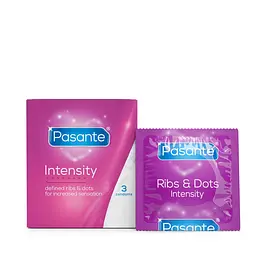Презервативи Pasante Ribs Dots Intensity, 3 шт - мініатюра 5