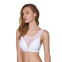 Топ з прозорою вставкою Passion PS002 TOP L, white - мініатюра 1