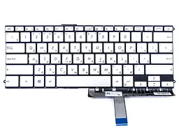 Клавіатура для Asus UX490, UX490CA, UX490UA (RU Silver з підсвічуванням). Українська розкладка. Оригінал. - мініатюра 3