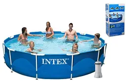 Басейн каркасний 28212 Intex круглий, з фільтр-насосом 2006л/год, в коробці (6941057400341)