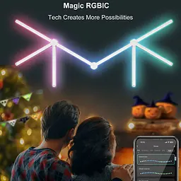Модульный настінний світильник LED RGB 5V SAL-014B 9pcs Bluetooth USB with app White - мініатюра 4